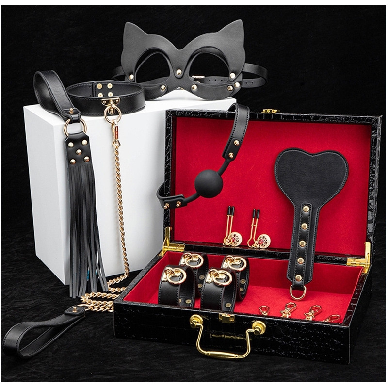 Generique Coffret SM Bondage 8 Pièces Noir